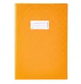 Produktbild: HERMA 7444 Heftumschlag A4 Bast Orange, Hefthülle mit Beschriftungsetikett & Baststruktur aus strapazierfähiger & abwischbarer Polypropylen-Folie, Heftschoner für Schulhefte, farbig