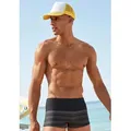 Produktbild: Boxer-Badehose VENICE BEACH, Herren, Gr. 5, N-Gr, schwarz (schwarz, grau), Polyamid, gestreift, Badehosen, im Streifendesign
