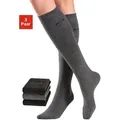 Produktbild: Kniestrümpfe H.I.S, Damen, Gr. 35-38, grau (2x anthrazit meliert, 1x grau meliert), Baumwolle, Elasthan (LYCRA), Polyamid, unifarben, elastisch, Socken Kniestrümpfe, ohne einschneidendes Bündchen, Topseller
