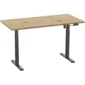 Produktbild: Mid.you Schreibtisch, Schwarz, Honigeiche, Metall, Holzwerkstoff, rechteckig, 50x71x110 cm, höhenverstellbar, Arbeitszimmer, Schreibtische, Bürotische
