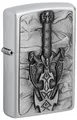 Produktbild: Zippo Sturmfeuerzeug - Dark Side Sword, Satin Chrome, Emblem - Nachfüllbar - Wiederverwendbar - Windfestes Design - Geschenkbox - Made in USA