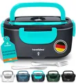 Produktbild: TRAVELISIMO Elektrische Lunchbox 100W Essen Warmhalten Behälter, 1,5L Heat Box 3-in-1 Electric Lunch Box, Wärmebox Essen 12V/24V/220V, für Arbeit Auto Lkw Lunchbox Elektrisch und Beheizbare Lunchbox