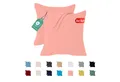 Produktbild: livessa Kissenbezug 2er Set Kissenbezug Kissenhülle Baumwolle Jersey Reißverschluss weich, %100 Baumwolle Jersey Stoff 140 g/m², Ultra Weich und Atmungsaktiv