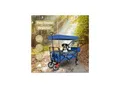 Produktbild: deluxe4home® Bollerwagen Transportwagen faltbar mit Dach Blau/Grau