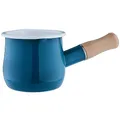 Produktbild: GRÄWE Milchtopf,450 ml, petrol, Induktionsgeeignet, Soßentopf, Butterpfännchen, Mokkakanne, Stielkasserolle, Mini Topf mit Ausgießer, Holzgriff