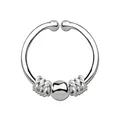 Produktbild: Nasenpiercing Schmuck Fake Septum Nasenring 925 Silber, Motiv Kugel in 1,0x10mm