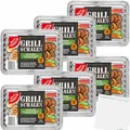 Produktbild: Gut&Günstig Alu Grillschalen mit Lochung und Fettauffangrillen 22x34cm 6er Pack (6x10 Stück) + usy Block