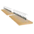 Produktbild: 24 x Hosenbügel Klemmbügel VonBueren | Hosenspanner aus Holz | Kleiderbügel für Hosen | rutschfest | mit drehbarem Haken