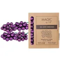 Produktbild: Weihnachtskugeln am Draht Glas 2,5cm x 144 Stück - Spiegelbeeren glänzend - kleine Dekokugeln für Weihnachten - Mini Christbaumschmuck & Weihnachtsdeko Lila Purpur - Purple Symphony