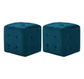 Produktbild: furnicato Nachttisch Nachttische 2 Stk. Blau 30x30x30 cm Samtstoff (1-St)