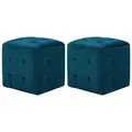 Produktbild: Nachttische 2 Stk. Blau 30×30×30 cm Samtstoff