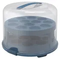 Produktbild: ROTHO Tortenglocke FRESH, Ø 34 cm, Horizontblau, Polypropylen, 2 Einsätze für Muffins