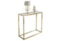 Produktbild: Lookway Konsolentisch MODERN GLASS mit goldfarbenem, verchromtem Gestell (1x Konsole), Breite 80/100 cm