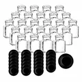 Produktbild: gouveo 24er Set Einmachgläser 150 ml eckig mit Schraubdeckel schwarz - Kleine Vorratsgläser mit Drehverschluss - Leere Marmeladengläser, Einkochgläser, Aufbewahrungsgläser (EGE150SZ)
