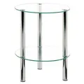 Produktbild: Haku-Möbel Beistelltisch 90243, silber, 35 x 47cm (Ø/H), transparent, rund