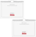 Produktbild: 2 Stück Monatskalender BRUNNEN Kalender 2026, A4 Wire-O inklusive Almanach