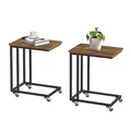 Produktbild: Beistelltisch 2er Set,Sofatisch mit Rollen, CForm, mobiler Kaffeetisch, 35 x ...