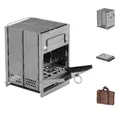 Produktbild: FoxOutdoor Gaskocher Raketenofen, mit Rost, faltbar, klein, Edelstahl, (Set, Transporttasche), 27 x 20 x 20 cm (H x B x T)