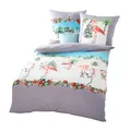 Produktbild: Kaeppel Fein Biber Bettwäsche 2 TLG. Tropical Winter Flamingos Rosa Grau Bunt, Größe:155x220cm Bettwäsche