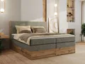 Produktbild: MKS MÖBEL Boxspringbett WOOD CLASSIC KING (Packung, Set, Topper T25/Visco, hohe Kopfteil, Multipocket-Matratze), Polsterbett, zwei Bettkästen, Möbelplattenelementen