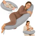 Produktbild: Totsy Baby Stillkissen XXL Schwangerschaftskissen 190 cm - Pregnancy Pillow Body Pillow Seitenschläferkissen Schlafkissen Lagerungskissen Kissen mit Bezug aus Baumwolle Oeko-Tex
