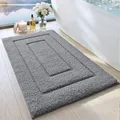 Produktbild: DEXI Badteppich rutschfeste,weicher Badezimmerteppich Wasserabsorbierend Badematte maschinenwaschbar Badvorleger für Dusche,Badewanne und Toilette, Grau, 40 x 60 cm