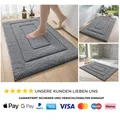 Produktbild: DEXI Badematte Mikrofaser Rutschfest 40x60 Grau Maschinenwas