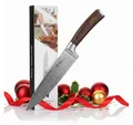 Produktbild: Wakoli Universalküchenmesser EDIB Damast Chefmesser I Kochmesser Küchenmesser I 20cm Klinge, VG10 Kern, 67 Lagen Damaststahl, Pakkaholzgriff, inkl. Geschenkbox