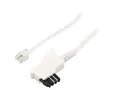 Produktbild: 68539 Kabel: Telefon RJ11-Stecker,TAE F-Stecker 3 meter weiß Ader: CCA GOOBAY