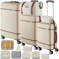 Produktbild: TecTake GmbH Reisekofferset Madison, 13-teilig, TSA-Schloss - creme 405956