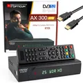 Produktbild: HD Digital Satelliten Receiver Full HDTV DVB-S2 1080p USB HDMI+ SCART AX300 VFD