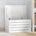 Produktbild: Truhe Weiß 59,5x36,5x33 cm Massivholz Kiefer