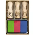 Produktbild: Brunnen 1048692 Stempelset (Belohnung Smiley, 3 Motivstempel aus Holz, inkl. Stempelkissen mit 3 Far (1048692)