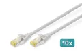 Produktbild: Digitus CAT 6A S/FTP Patchkabel, 10 Stück Netzwerkkabel