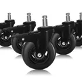 Produktbild: Bürostuhlrollen 5 Stk. Gummi  mit Bremse Set schwarz 11x22mm Ersatzräder Rollen