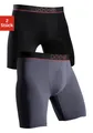 Produktbild: H.I.S Funktionsboxer Packung, 2 Stk. in sportiver Optik mit langem Bein in Microfaser-Qualität, Gr. M - 2 Stk., grau, schwarz 2 Stk.