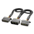 Produktbild: 30cm 4-Pin Molex Y-Verlängerungskabel Stromkabel MXI Stromversorgung 4-Pin Molex