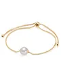 Produktbild: Valero Pearls Damen-Armband 925/- Sterling Silber gelbvergoldet mit Süßwasser-Zuchtperle 8-9 mm Weiß Flexibel Verstellbar - Perlenanhänger