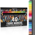 Produktbild: Zenacolor 40 Textilstifte Waschmaschinenfest Waschfeste Permanente Stoff Marker