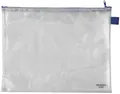 Produktbild: Veloflex® 2704000 Reißverschlusstaschen - transparent/blau, A4, 355 x 270 mm