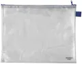 Produktbild: Reißverschlusstaschen - transparent/blau, A4, 355 x 270 mm
