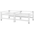 Produktbild: Ml-design Doppel Waschmaschinen-untergestell Mit 2 Ausziehbaren Ablagen, Weiß, Aus Stahl, Bis 2x 150kg+10 Kg, Verstellbare Füße, Waschmaschinensockel 2-fach, Doppeluntergestell Doppelpodest Erhöhung