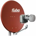 Produktbild: HDTV Sat Komplettset - Fuba Satellitenschüssel 80cm rot + Quad LNB 4 Teilnehmer