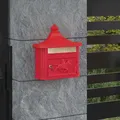 Produktbild: Wandmontierter Briefkasten mit Speicher Rot 40,5 x 15,5 x 44 cm