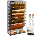 Produktbild: Hängeorganizer Wandablagefächer 9 Stöckiger Wandmontage Schreibtisch Organizer, A4 Zeitschriftenhalter Wand für Zeitschriften, Hängende Wandordner Dokumente Metall Büro Dokument Organizer für Zuhause