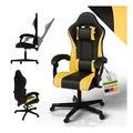 Produktbild: Juskys Gamingstuhl HyperSeat, Bürostuhl aus Kunstleder, verstellbare Rückenlehne – Schwarz/gelb