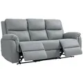 Produktbild: HOMCOM Fernsehsessel Relaxsessel mit Liegefunktion, 3 Sitzer Sofa TV-Sessel mit Taschenfeder, Kinosessel mit Doppel-Liegesessel, Fußablage, schnelle Montage für Wohnzimmer, Dunkelgrau