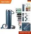 Produktbild: Isolierflasche 500ml aus Edelstahl - Tasse und Griff,  für Outdoor - Blau
