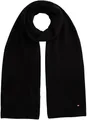 Produktbild: Tommy Hilfiger Herren Schal Flag Pima Cotton Cash aus Rippstrick, Schwarz (Black), Einheitsgröße