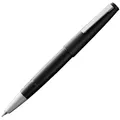 Produktbild: Lamy 2000 black Füller – edler Füllfederhalter im robusten Gehäuse aus Polycarbonat – 14 kt. Goldfeder, partiell platiniert & in Strichbreite OBB